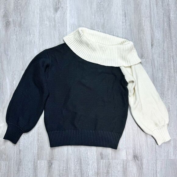 Cowl Neck One Shoulder Sweater XS - Picture 2 of 7